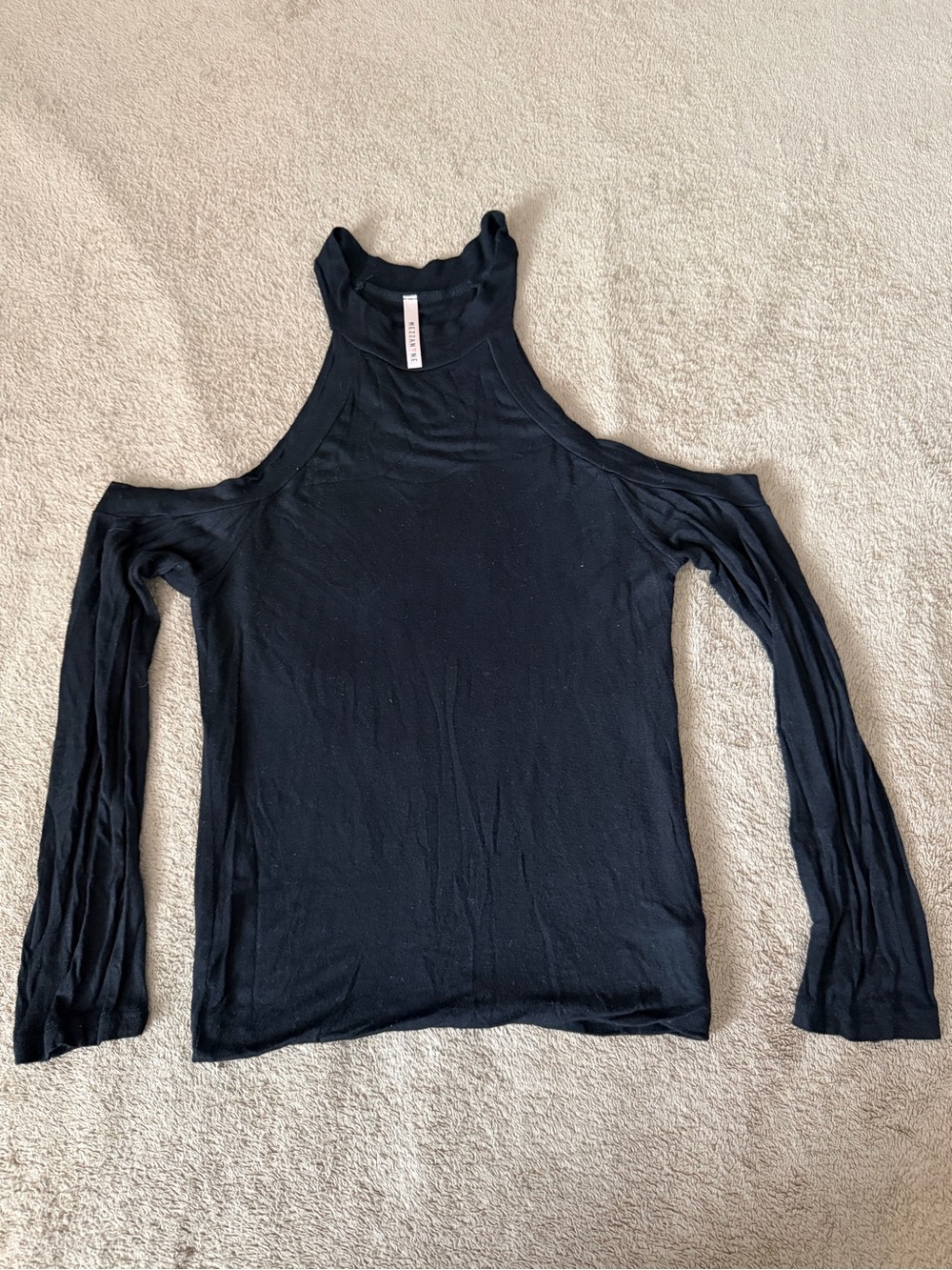 Cold-Shoulder Black Women's Top - Modern Long Sleeve